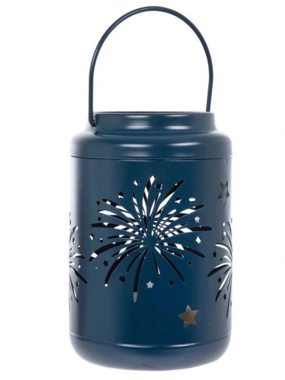 Blue Starburst Metal Lantern - Home Accents Battery Operated